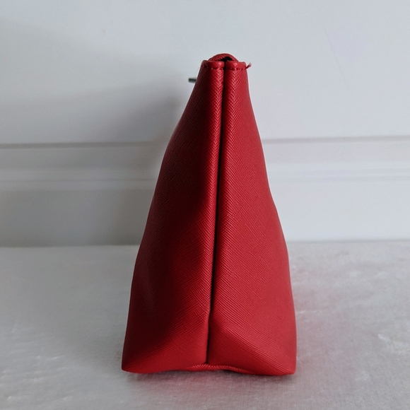 marc tetro Westie Large Zip Top Cosmetic Case Pouch Bag PVC Saffiano Red NWT - Picture 9 of 14